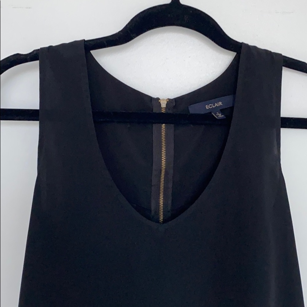 Eclair by Nordstrom  black vneck silk tank top